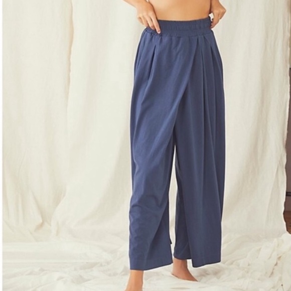 NWT Free People Wide Leg Lounge Cloud Pants in Blue